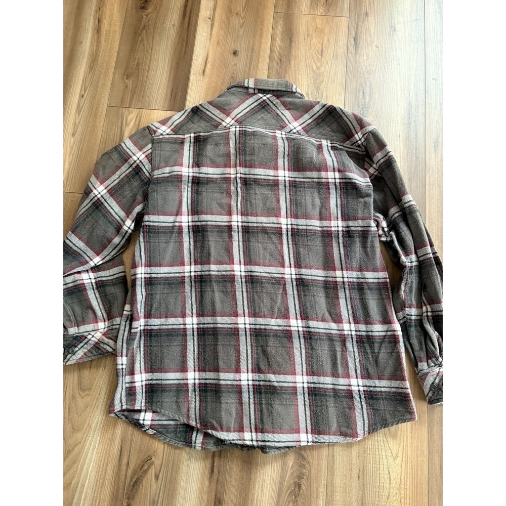 Dickies Flannel Shirt Men's XL Gray Red Plaid Heavy Cotton Shirt Work Wear - Picture 5 of 5
